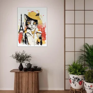 charme parisien à travers les yeux d’un chat artiste