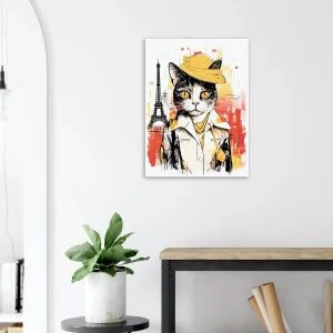 charme parisien à travers les yeux d’un chat artiste