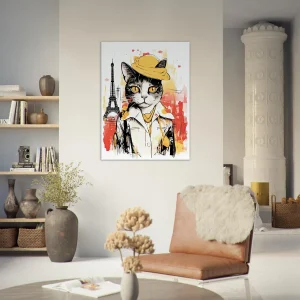charme parisien à travers les yeux d’un chat artiste