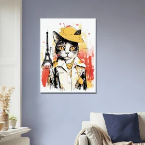 charme parisien à travers les yeux d’un chat artiste
