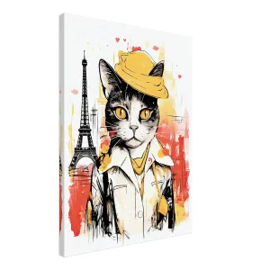charme parisien à travers les yeux d’un chat artiste
