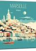 marseille style affiche retro bleu marseille style affiche rétro bleu
