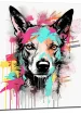 portrait canin art moderne couleurs néon