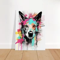 portrait canin art moderne couleurs néon