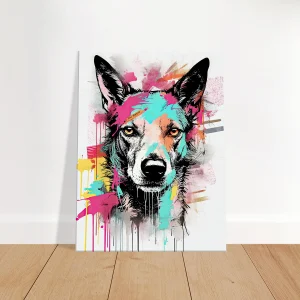 portrait canin art moderne couleurs néon