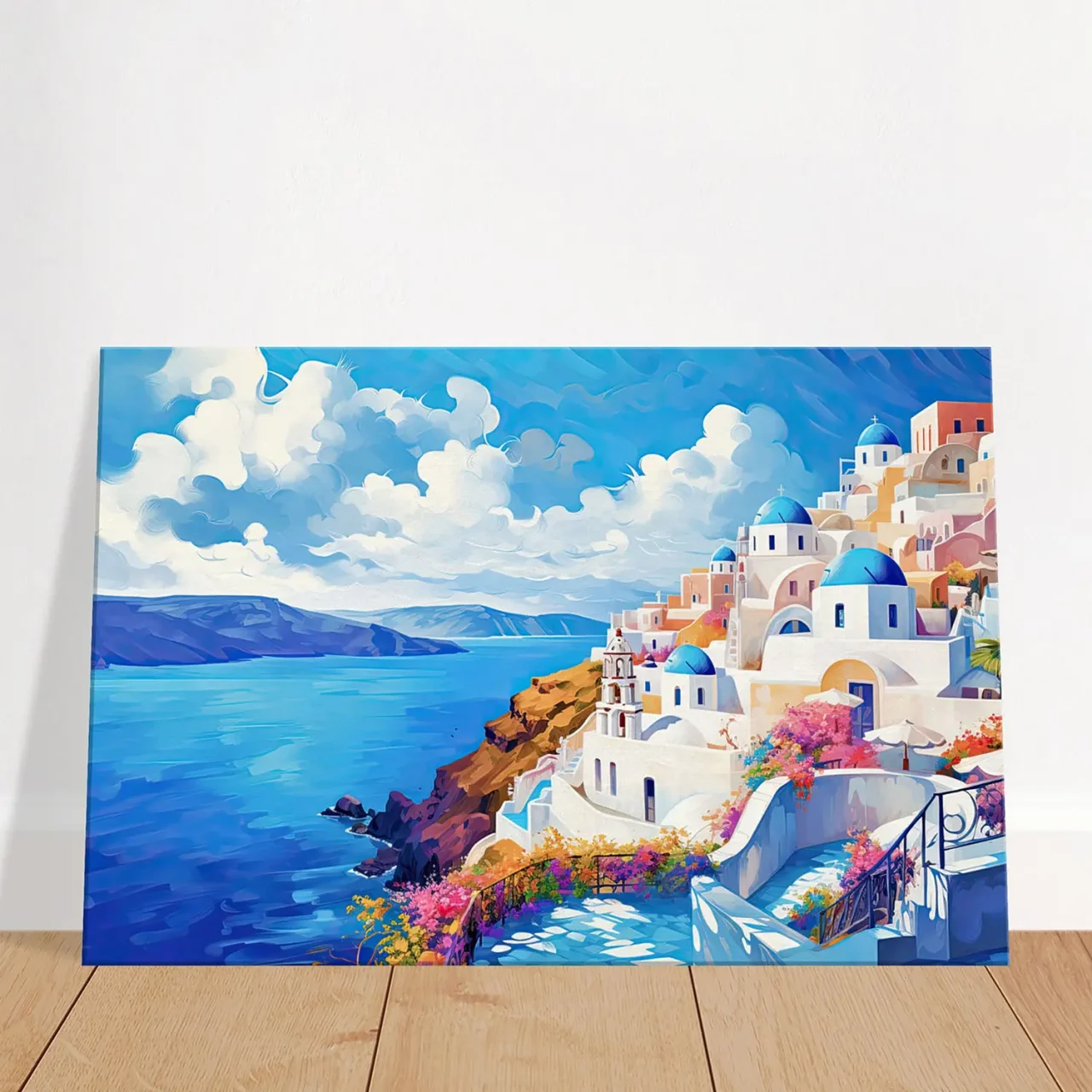 Tableau mural Santorin, l’horizon bleu de Grèce santorin, l'horizon bleu de grèce