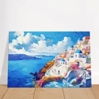 Tableau mural Santorin, l’horizon bleu de Grèce santorin, l'horizon bleu de grèce