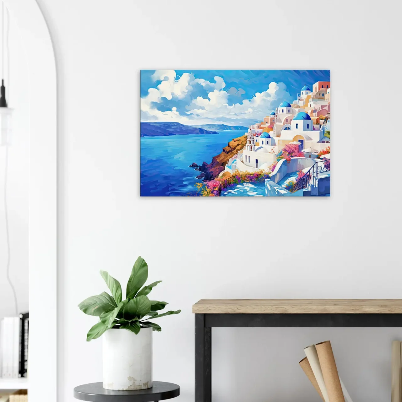 Tableau mural Santorin, l’horizon bleu de Grèce santorin, l'horizon bleu de grèce