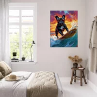 Bouledogue Français à lunettes surfeur bouledogue français à lunettes surfeur