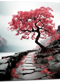 Cadre Chemin Zen – Bichrome et Cerisier chemin zen bichrome et cerisier