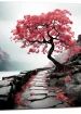 chemin zen bichrome et cerisier