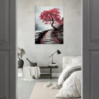 Cadre Chemin Zen – Bichrome et Cerisier chemin zen bichrome et cerisier