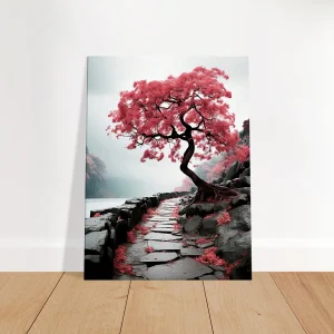 chemin zen bichrome et cerisier