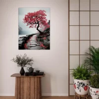 Cadre Chemin Zen – Bichrome et Cerisier chemin zen bichrome et cerisier