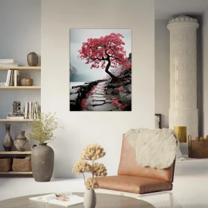 chemin zen bichrome et cerisier