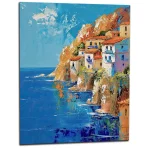 cote méditerranéenne grecque, peinture a l'huile