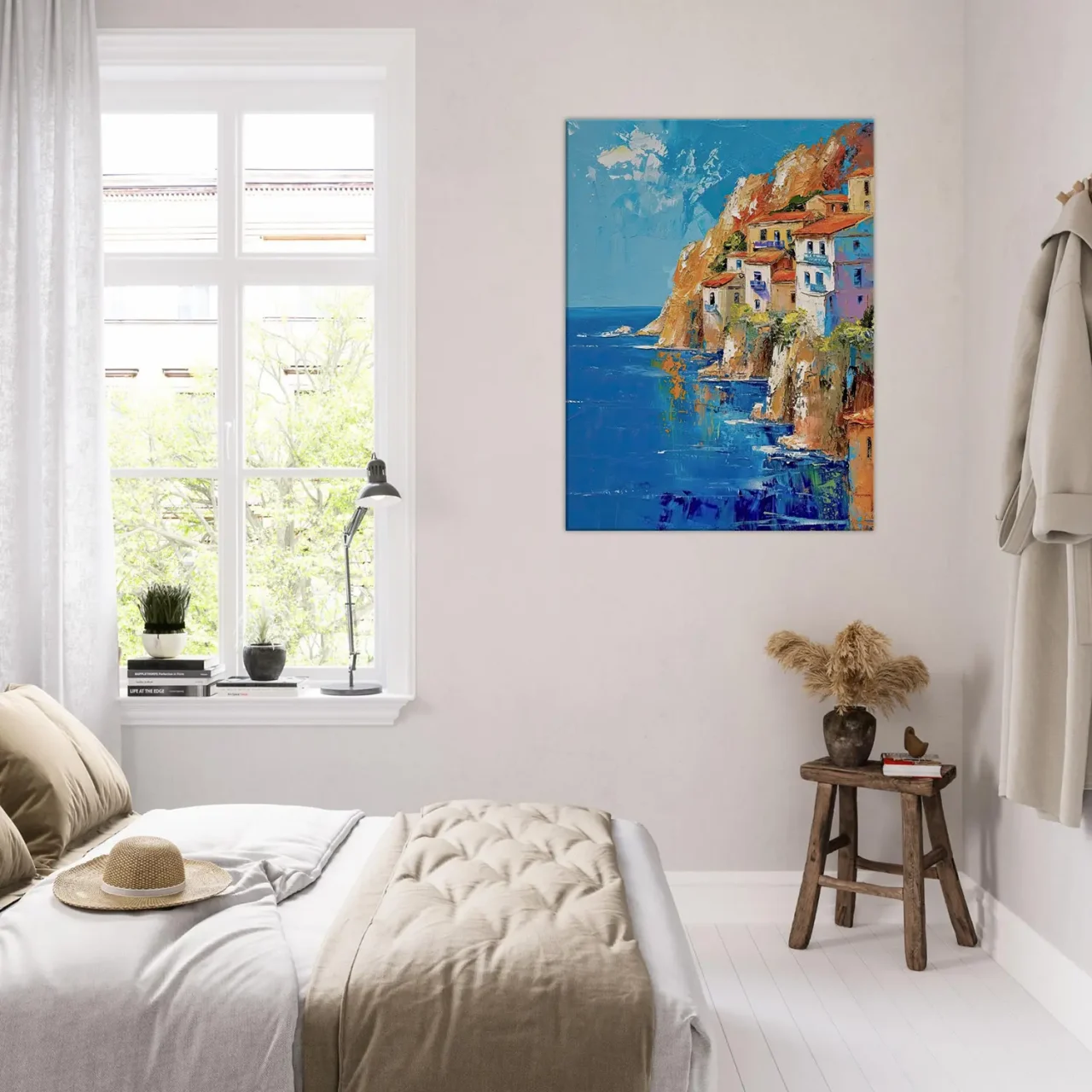 cote méditerranéenne grecque, peinture a l'huile