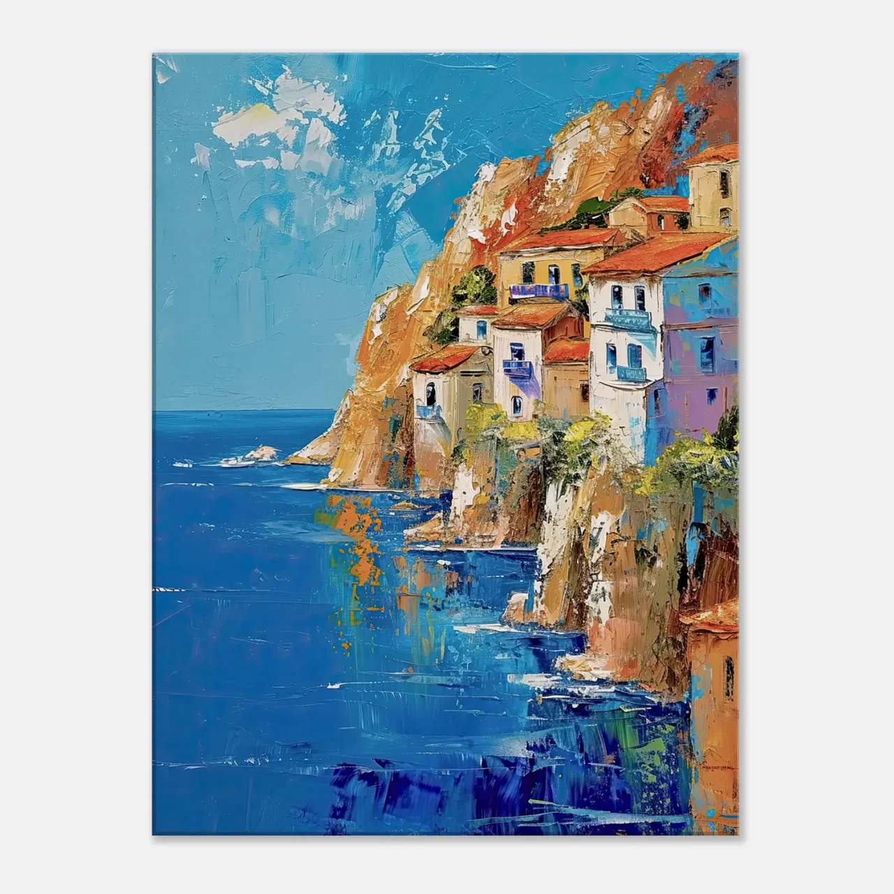 cote méditerranéenne grecque, peinture a l'huile