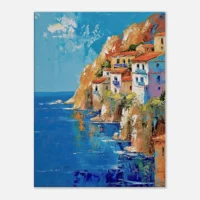 cote méditerranéenne grecque, peinture a l'huile