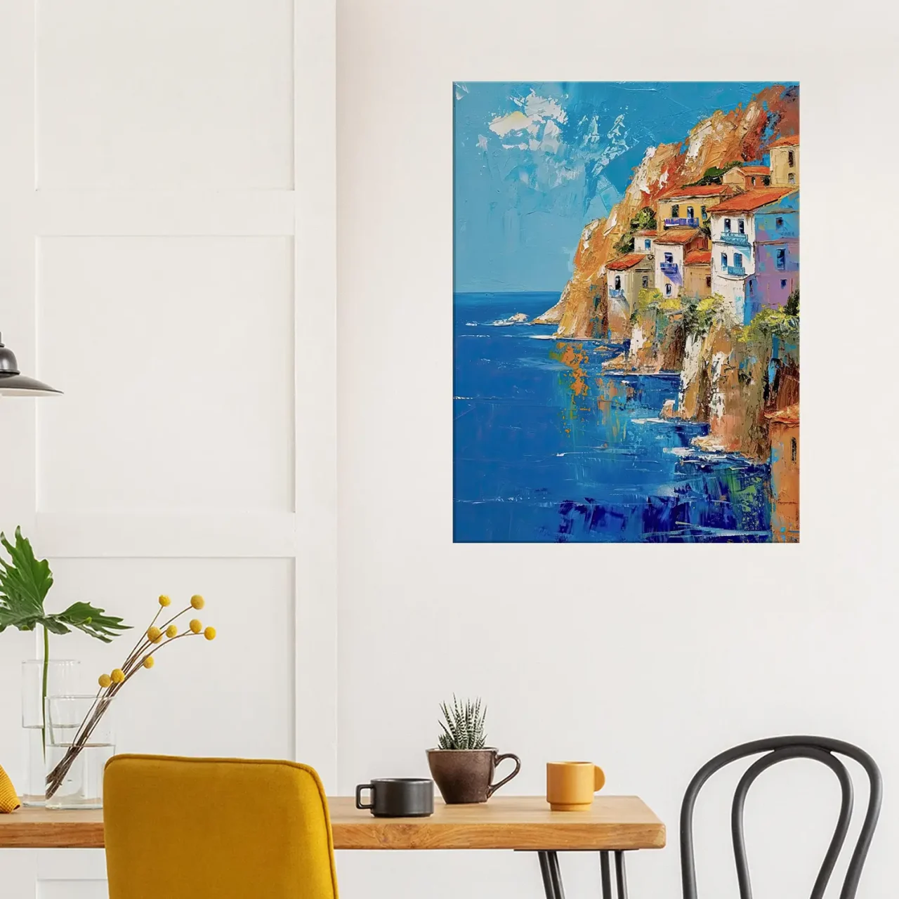 cote méditerranéenne grecque, peinture a l'huile