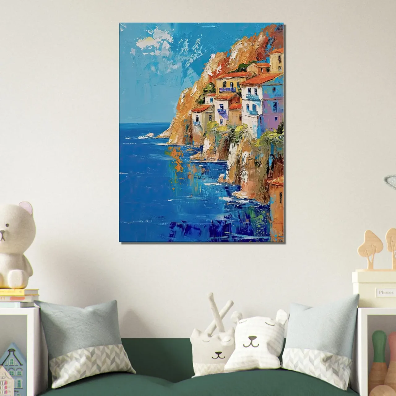 cote méditerranéenne grecque, peinture a l'huile