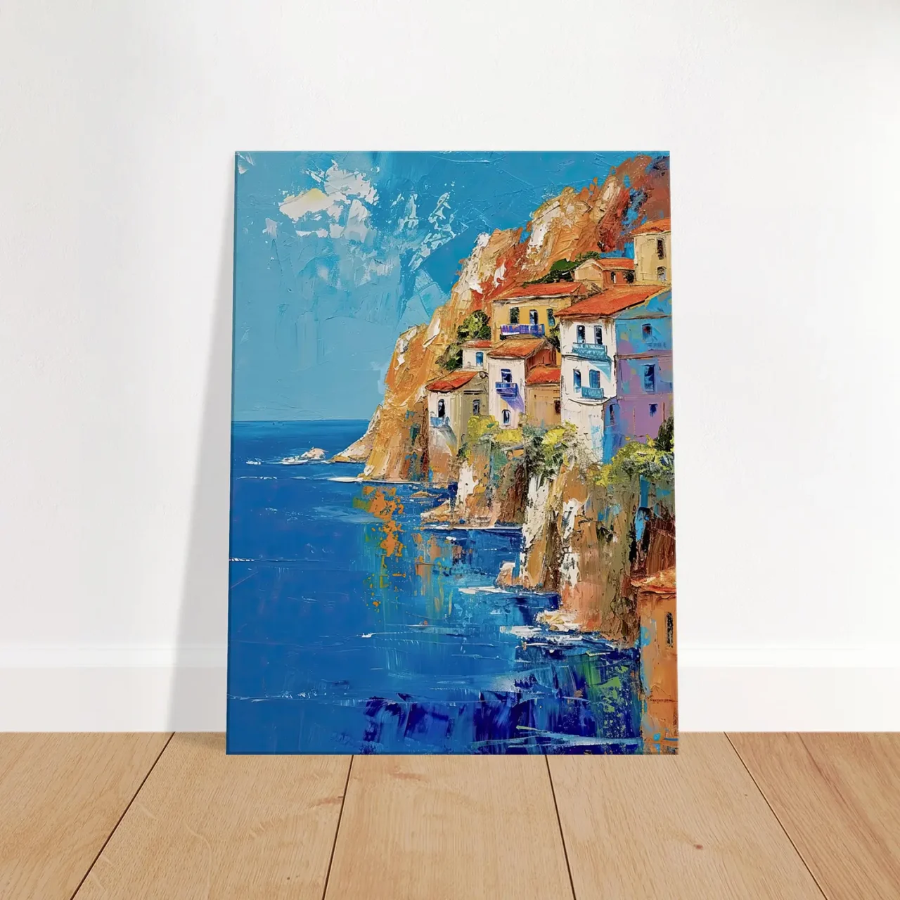 cote méditerranéenne grecque, peinture a l'huile