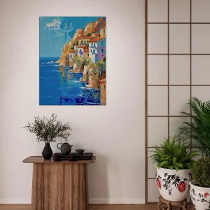 cote méditerranéenne grecque, peinture a l'huile