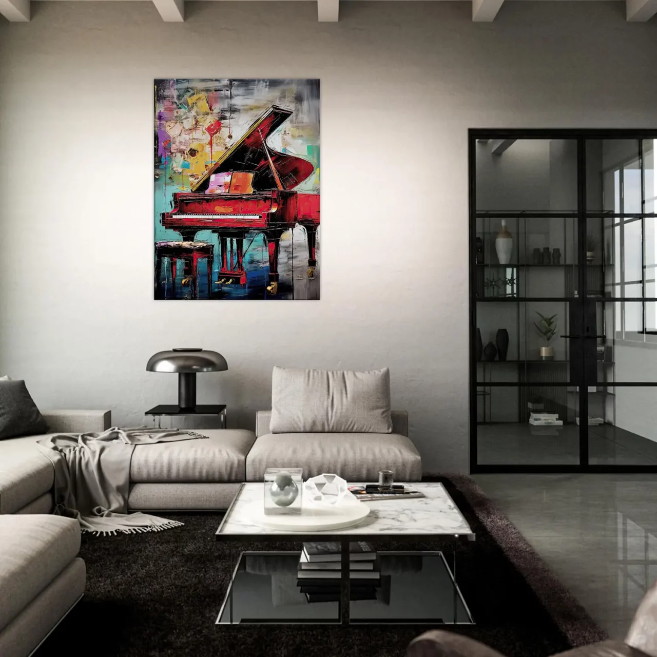 Décor piano à queue style George Mathieu décor piano à queue style george mathieu