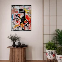 tableau basquiat, le dinosaure