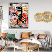 tableau basquiat, le dinosaure