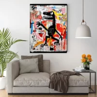 tableau basquiat, le dinosaure