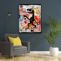 tableau basquiat, le dinosaure
