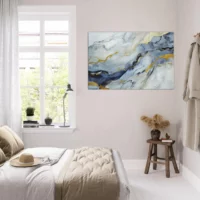 marbre bleu doré abstrait