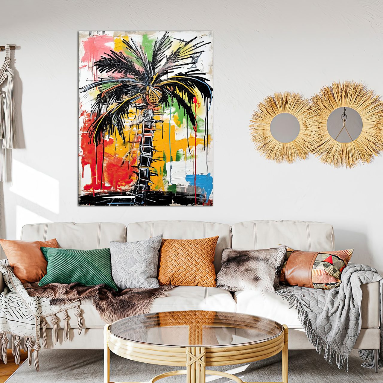 Abstrait Tropical Palmier Graffiti Street Art palmier graffiti street art