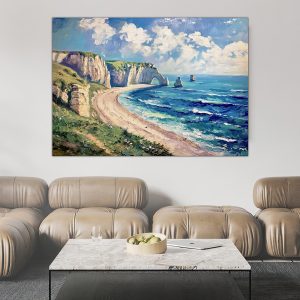peinture des falaises: la splendeur d'Étretat