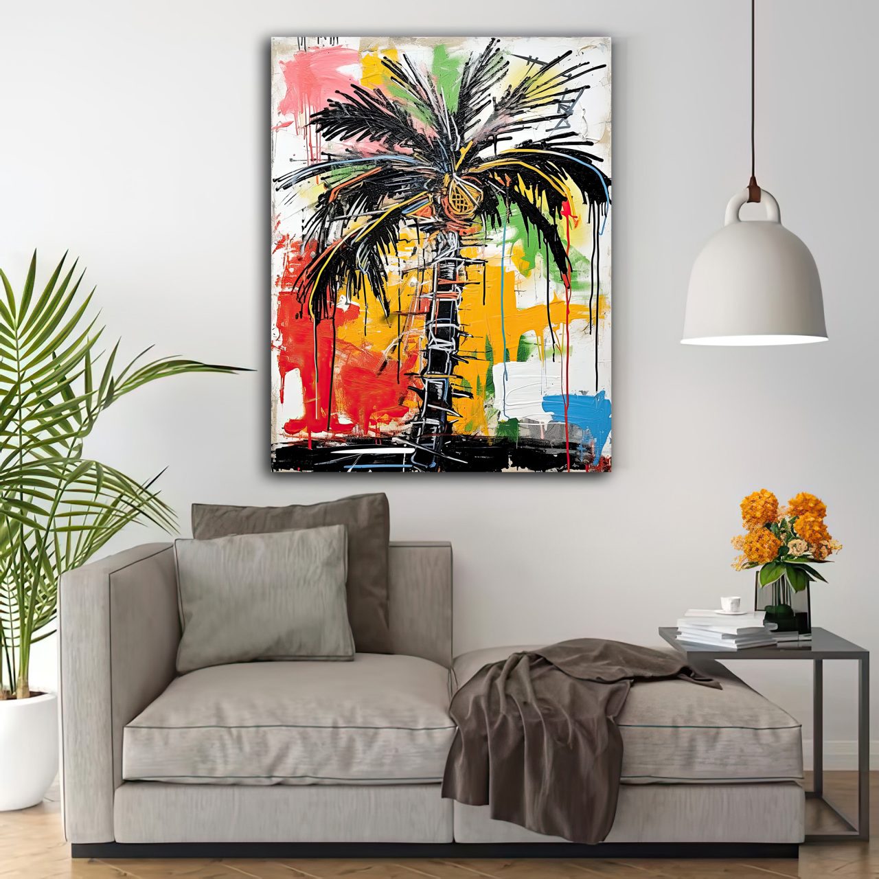 Abstrait Tropical Palmier Graffiti Street Art palmier graffiti street art