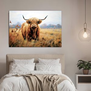 majesté d'une vache highland en automne