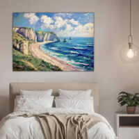 peinture des falaises: la splendeur d'Étretat