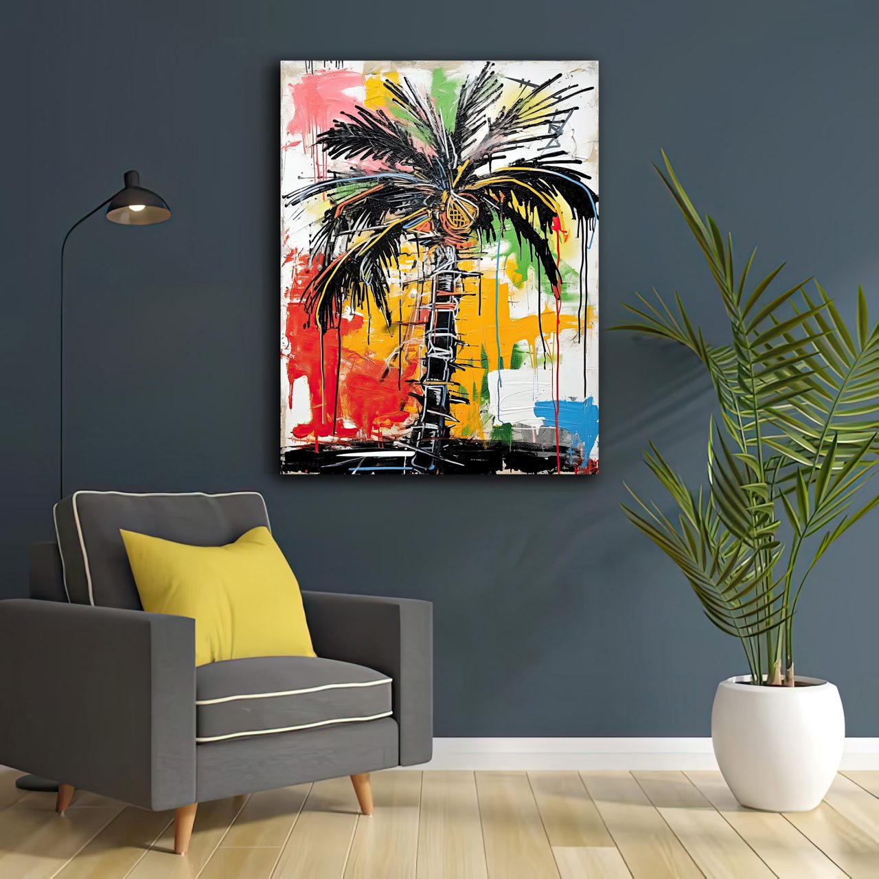 Abstrait Tropical Palmier Graffiti Street Art palmier graffiti street art