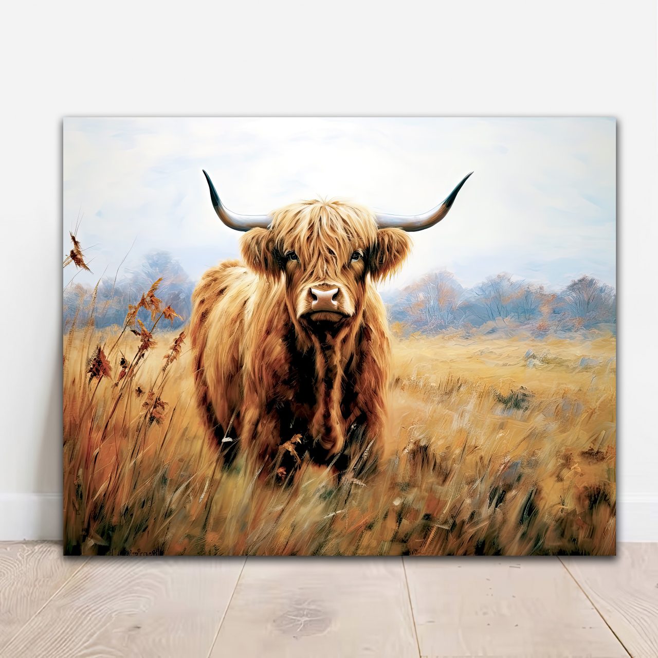 majesté d'une vache highland en automne