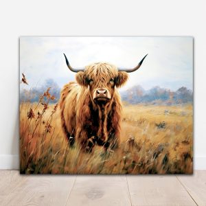 majesté d'une vache highland en automne