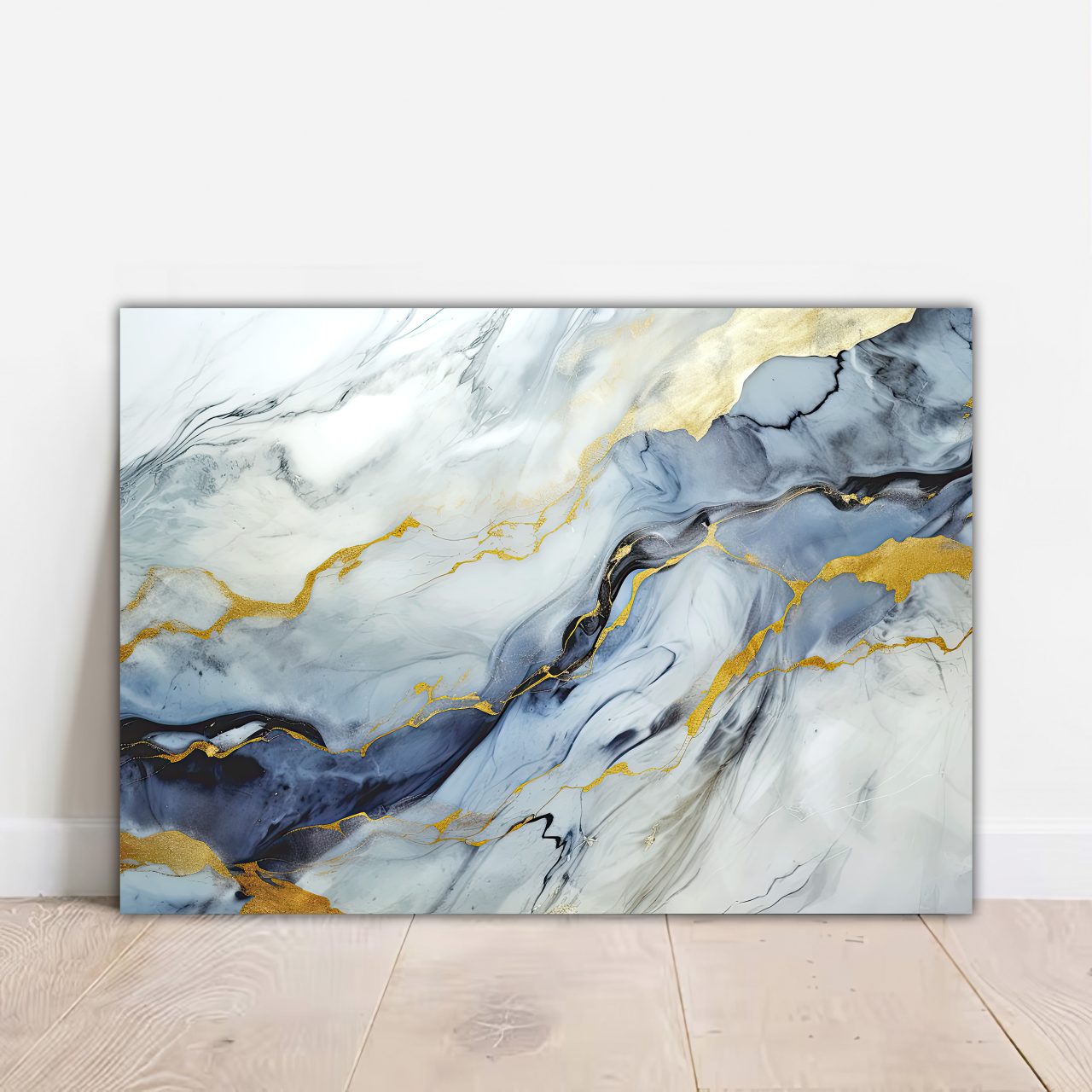 marbre bleu doré abstrait