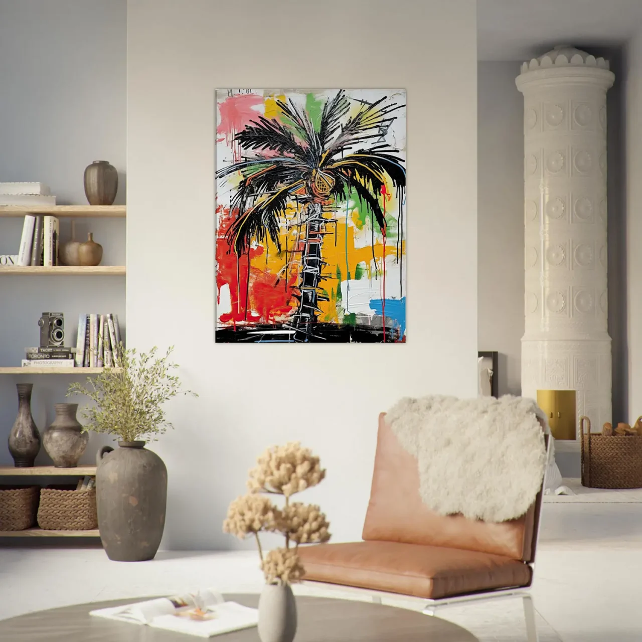 Abstrait Tropical Palmier Graffiti Street Art palmier graffiti street art