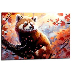 panda roux sur sa branche dautomne panda roux sur sa branche d'automne