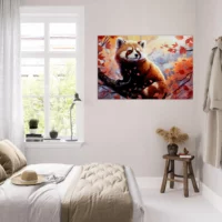 Panda roux sur sa branche d’automne panda roux sur sa branche d'automne