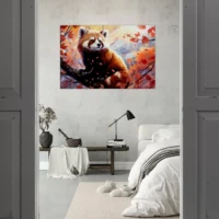 Panda roux sur sa branche d’automne panda roux sur sa branche d'automne