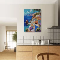 peinture de la côte grecque méditerranéenne