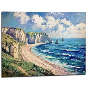 peinture des falaises: la splendeur d'Étretat