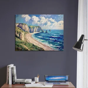 peinture des falaises: la splendeur d'Étretat