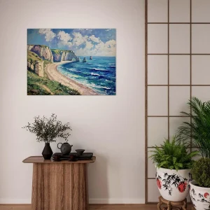 peinture des falaises: la splendeur d'Étretat